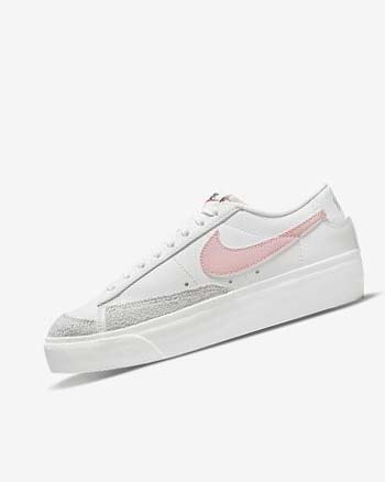 Nike Blazer Low Plataforma Blancos Blancos Negros Rosas | MX 2606